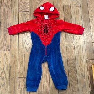 Vibrant Red and Blue Superhero Kids Costume